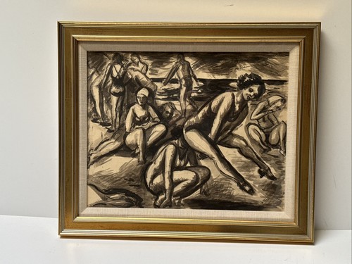 Cain painting beach scene - cain,