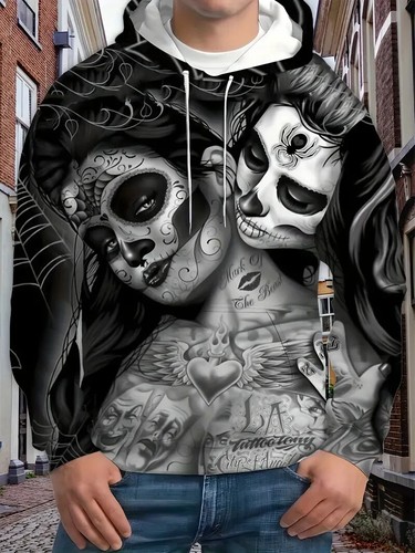Skull couple men graphic - skull,