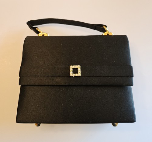 Vintage black satin evening - vintage,