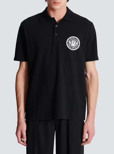 Balmain coin print polo shirt - balmain,