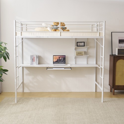 Iron loft bed with study - iron,