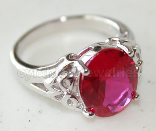 Oval cut ruby 925 sterling - oval,