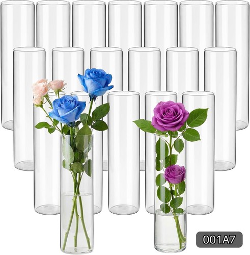 Glass cylinder bud vases pc - glass,