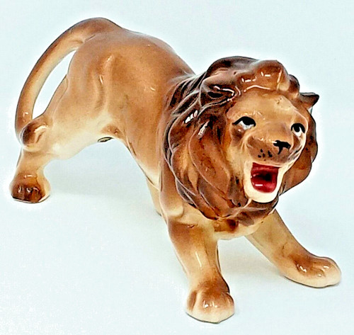 Ceramic lion figurine wales - ceramic,