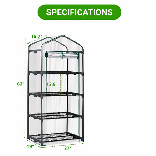 Tier mini greenhouse with - 4,