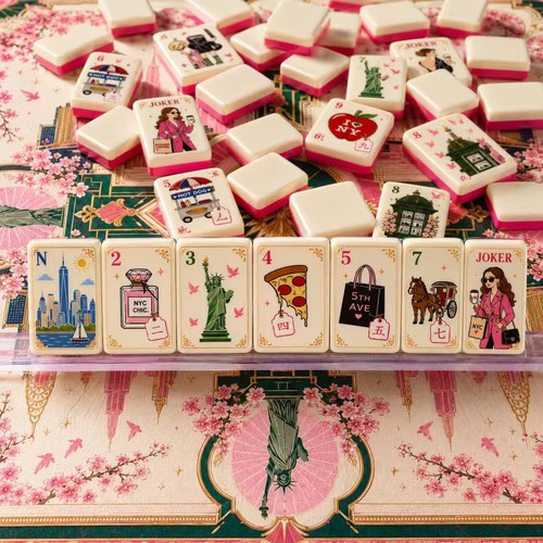 Engraved american mahjong - american,