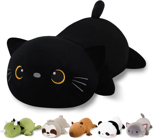 Weighted black cat stuffed - cat,