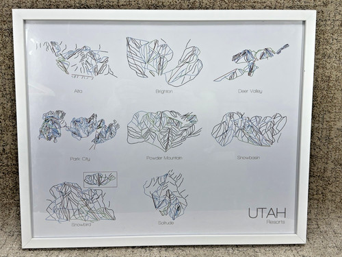 Utah ski resorts line art - utah,