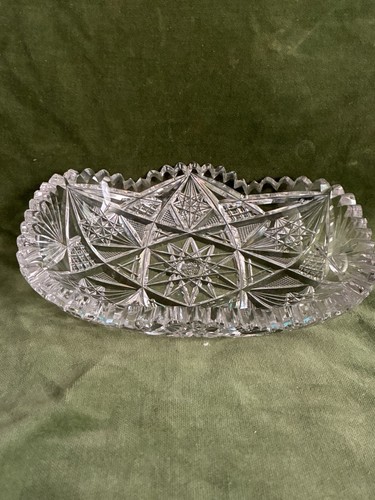 Vintage cut crystal - cut, oval