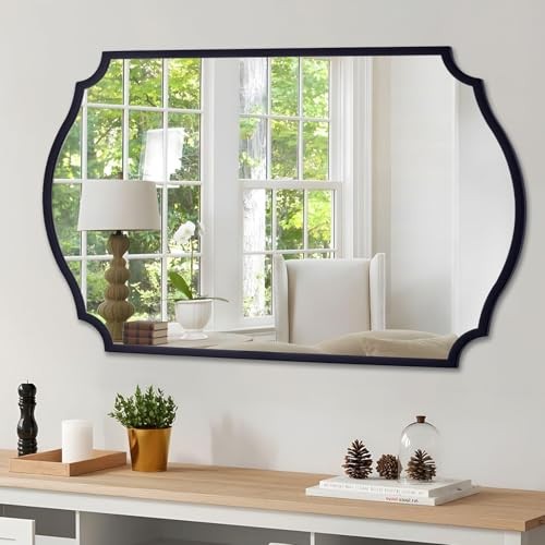 Large black wall mirror - black,