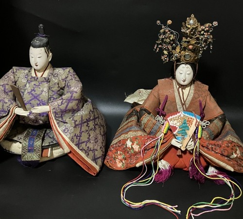 Pair japanese hina dolls - pair,