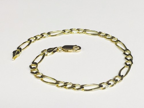 14k solid yellow gold - gold, figaro