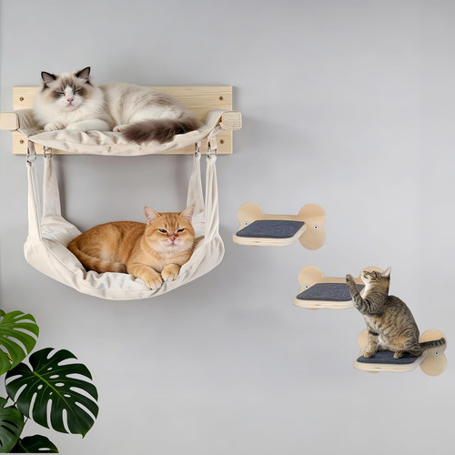 Wall mounted cat - wall, double