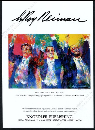 1996 three tenors leroy neiman - three,
