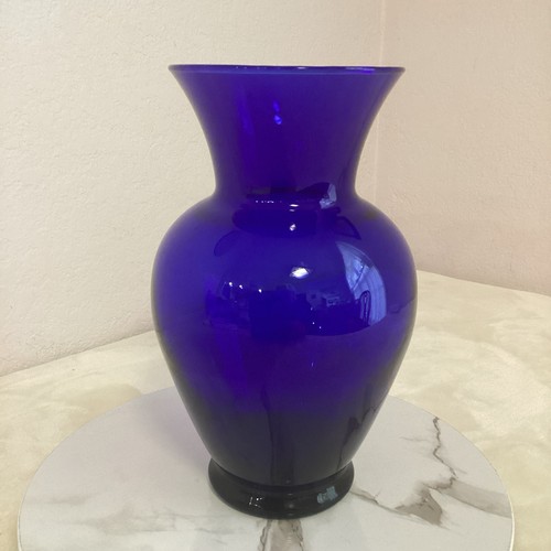 Vintage cobalt glass tulip - cobalt,