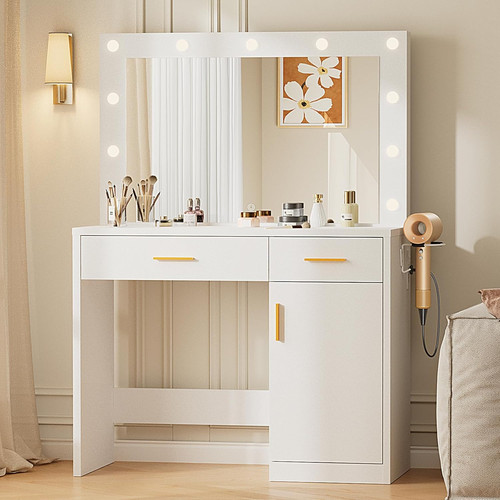 Vanity desk with - with, led