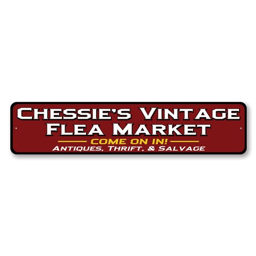 Custom flea market - custom, sign