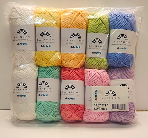 Hobbii rainbow cotton yarn - hobbii, 8/8