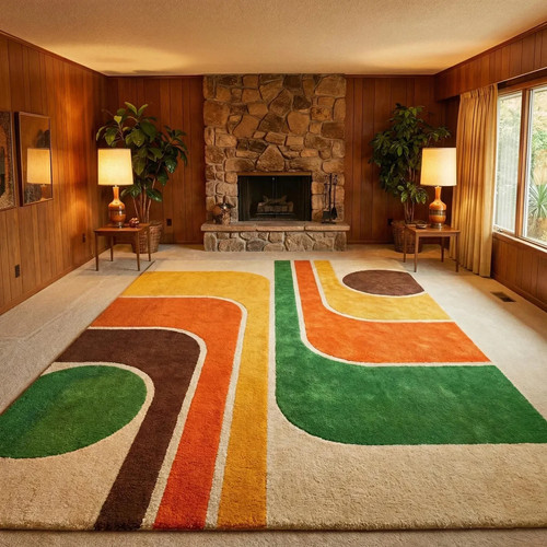 Hand tufted 70s retro - hand,