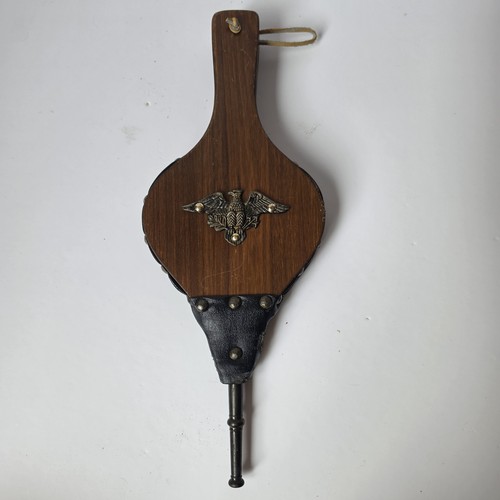 Vintage wood fireplace bellows - vintage,