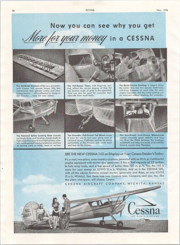 Cessna 140 120 airplane - 140, ad