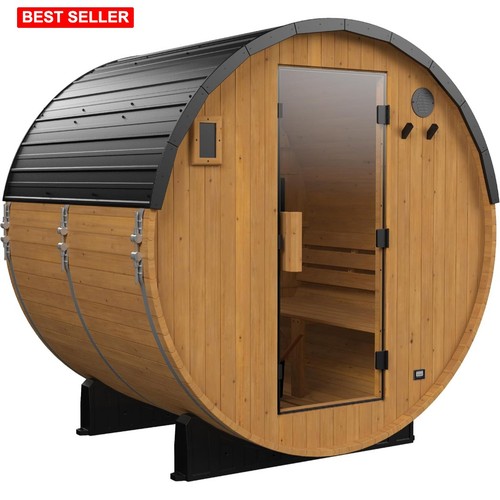 Barrel sauna outdoor cedar - cedar, 2