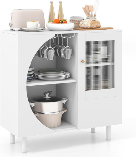 Elegant white buffet cabinet - buffet,
