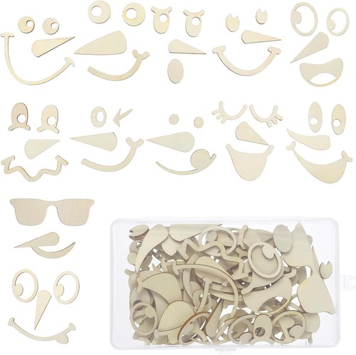 Pcs wooden snowman face - 24,