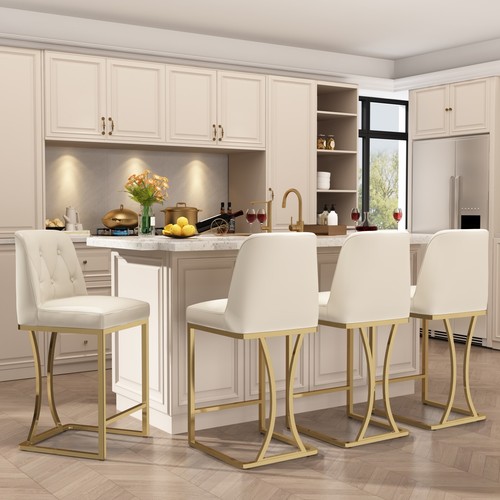Set leather bar stools - leather,