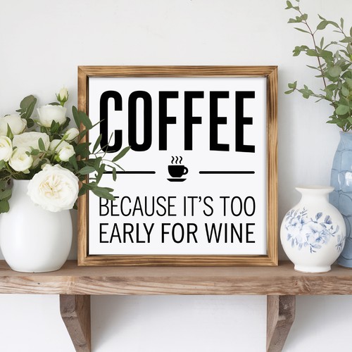 Bold black font coffee - black,