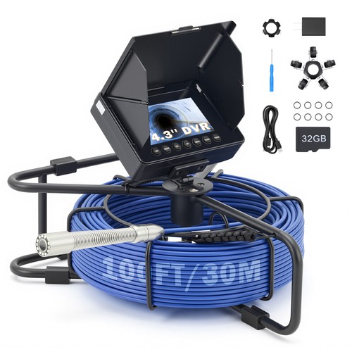 Sewer camera w 98ft - 4.3, 98ft/30m