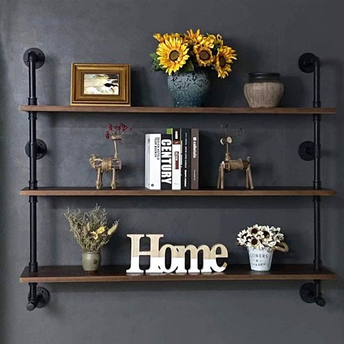 Industrial pipe wall shelves - industrial,