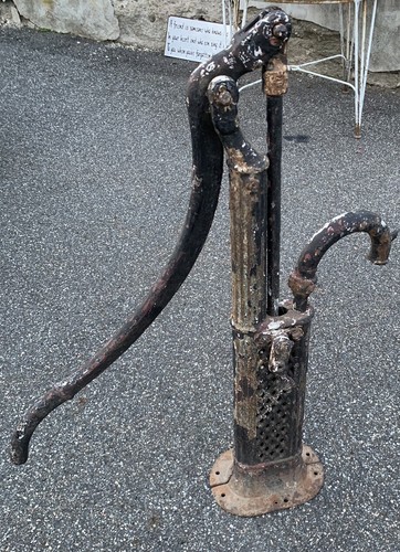 Antique cast iron hand water - cast,