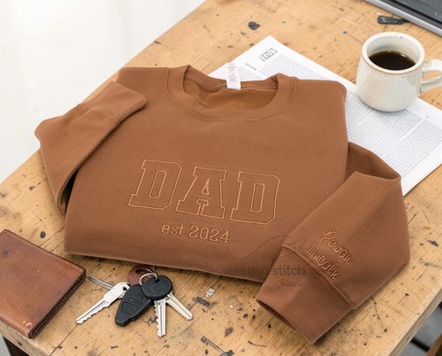 Embroidered dad sweatshirt - embroidered,