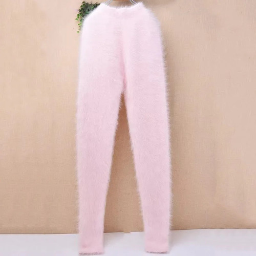 Women pink angora hair knitted - hair,