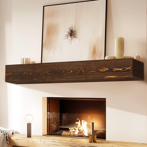 Ylyhsst rustic wood mantel - rustic,