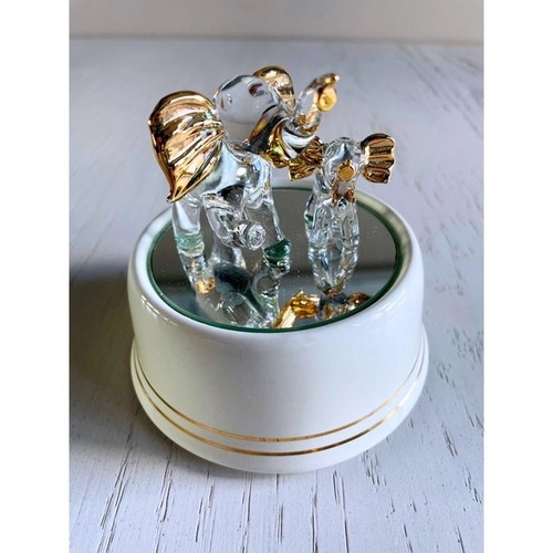 Vintage glass elephant family - vintage,
