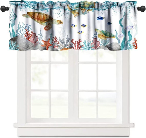 Sea turtle window - window, valance