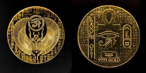 Egyptian scarab gold coin - egyptian,