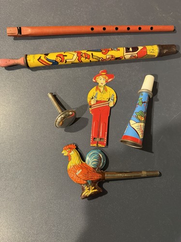 Vintage lot tin whistles - whistles, and