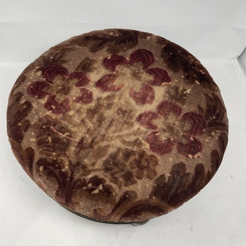 Antique velvet footstool - footstool, with