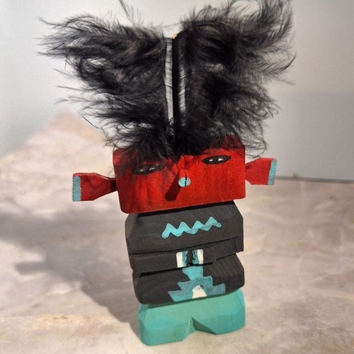 Hand crafted wooden kachina - wooden,