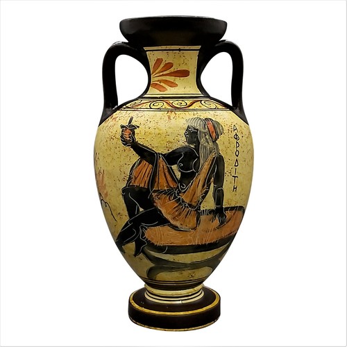 Greek ceramic amphora jar vase - jar,