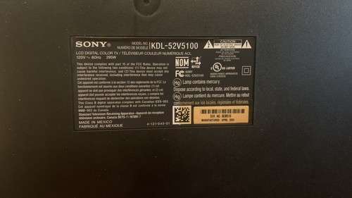 Sony bravia lcd tv - bravia, 52”