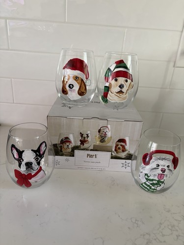 Pier holiday dogs stemless - pier,
