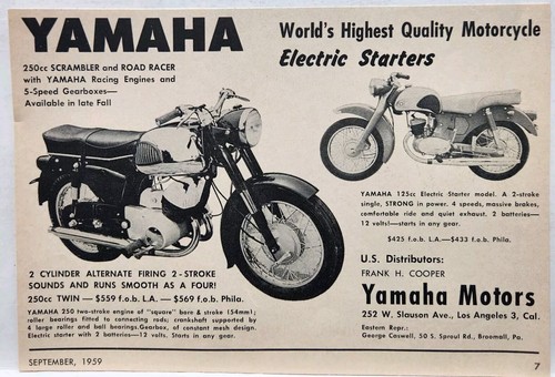 1959 yamaha scrambler - scrambler, 250cc