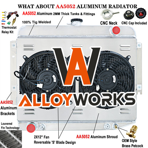 Row radiator shroud fan for - 4-row,