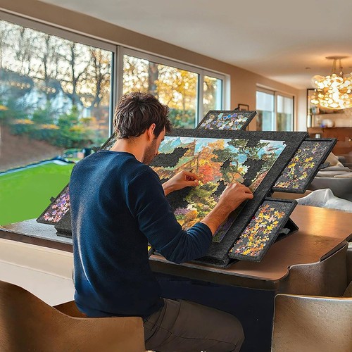Rotating puzzle table with - puzzle,