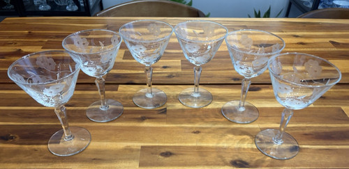 6pc vintage libbey crystal - vintage,