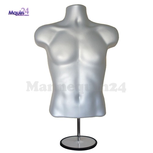 Male torso mannequin - mannequin, -grey